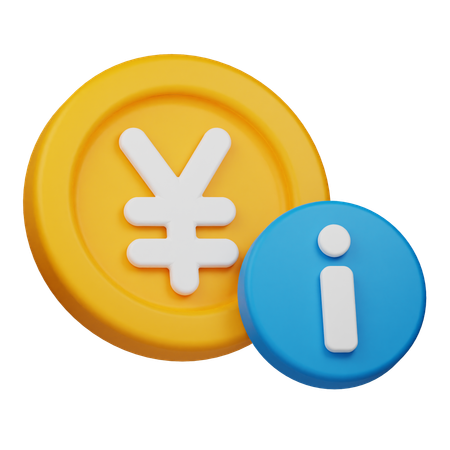 Información sobre la moneda yen  3D Icon