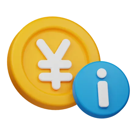 Información sobre la moneda yen  3D Icon