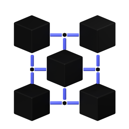 Cadena de bloques informática  3D Icon
