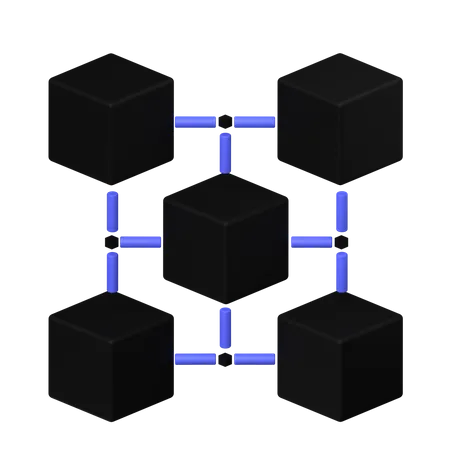Cadena de bloques informática  3D Icon
