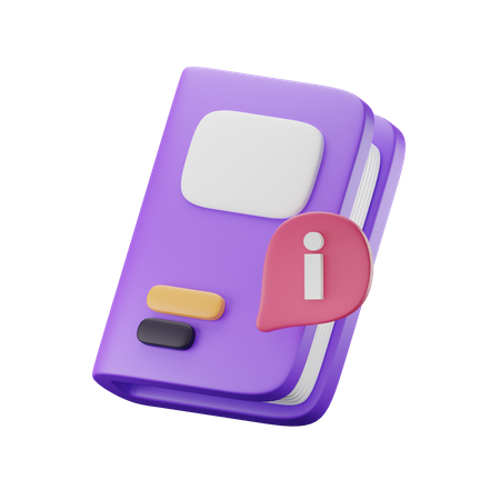 Information Book 3D Icon