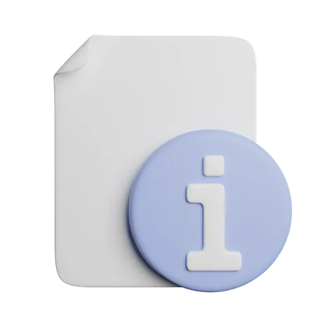 Information Document File 3D Icon