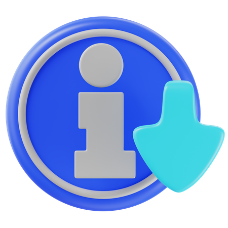 Information Download  3D Icon