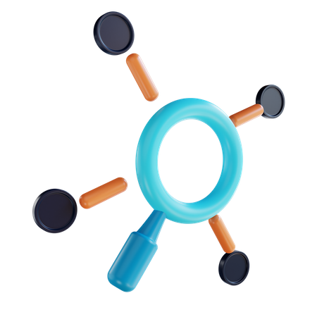 Information gathering and magnifying glass  3D Icon