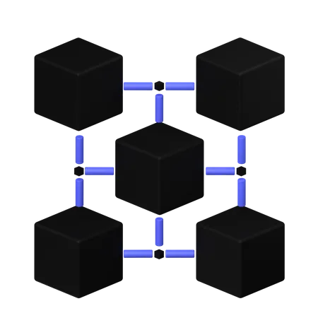 Blockchain informatique  3D Icon