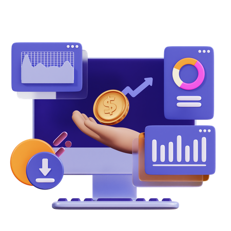 Informe analítico de inversiones  3D Icon