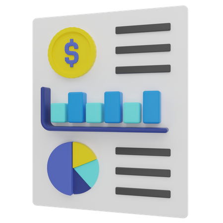 Informe contable  3D Illustration