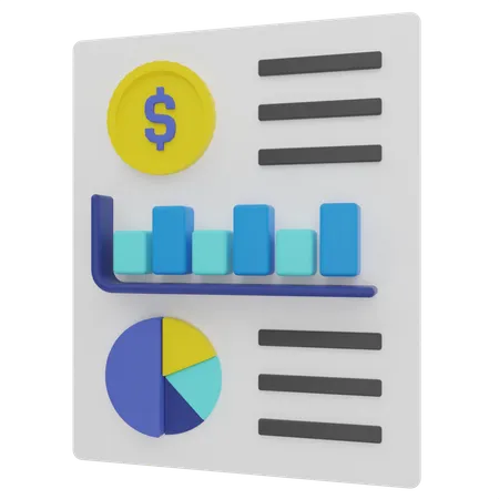 Informe contable  3D Illustration