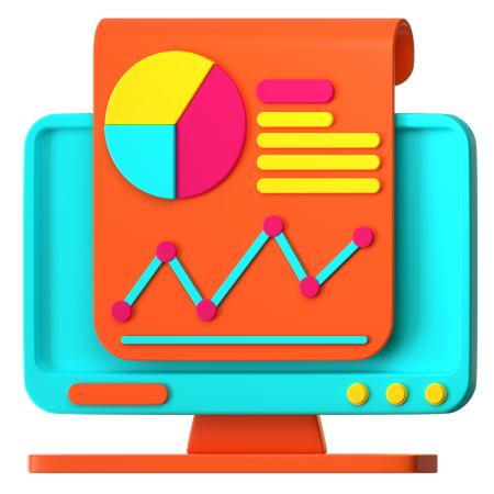 Informe de análisis en línea  3D Icon