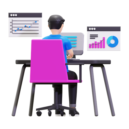 Informe de análisis y seguimiento de datos  3D Illustration