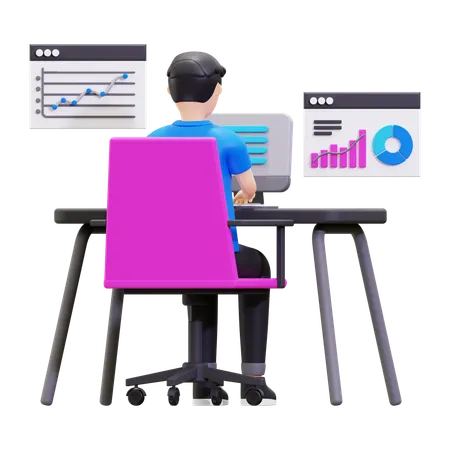 Informe de análisis y seguimiento de datos  3D Illustration