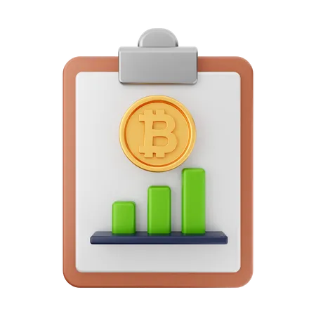 Informe de aumento de bitcoin  3D Icon