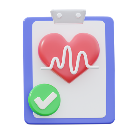 Informe de chequeo cardíaco  3D Icon