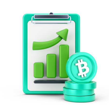 Informe de crecimiento de bitcoin  3D Icon