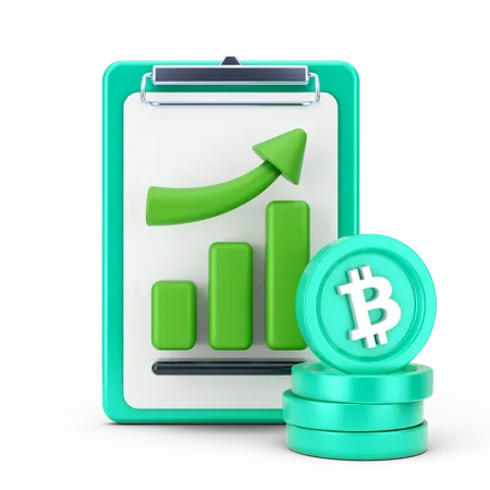 Informe de crecimiento de bitcoin  3D Icon