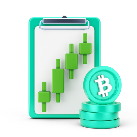 Informe de crecimiento de bitcoin  3D Icon