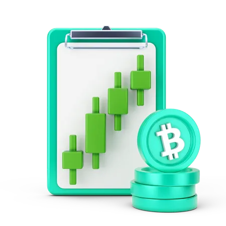 Informe de crecimiento de bitcoin  3D Icon