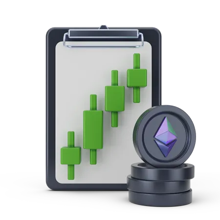 Informe de crecimiento de ethereum  3D Icon