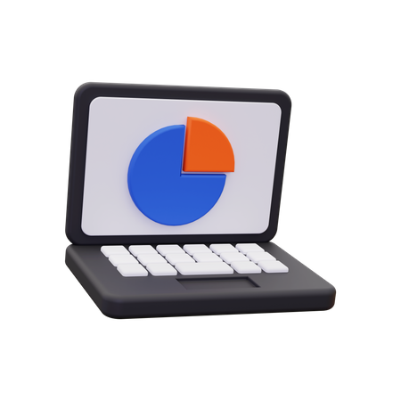 Informe de datos en la computadora portátil  3D Icon