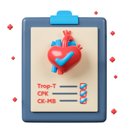 Informe del examen del corazón  3D Icon