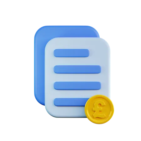 Informe de pago de la libra esterlina  3D Icon