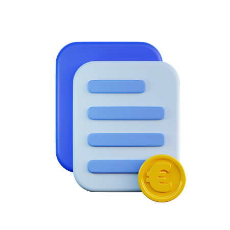 Informe de pago en euros  3D Icon