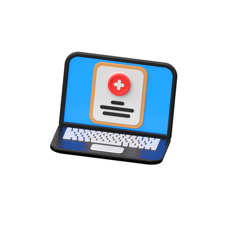 Informe de salud en línea  3D Icon