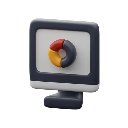 Informe comercial en monitor  3D Icon