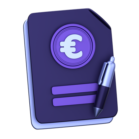 Informe del euro  3D Icon