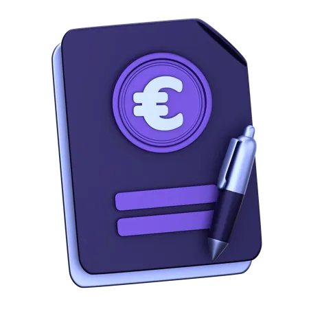 Informe del euro  3D Icon