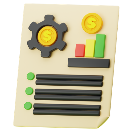 Informe financiero  3D Icon