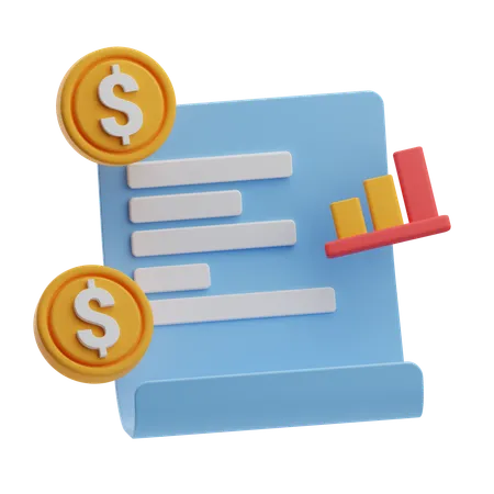 Informe financiero  3D Icon