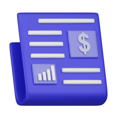 Informe financiero  3D Icon