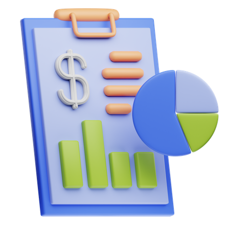 Informe financiero  3D Icon