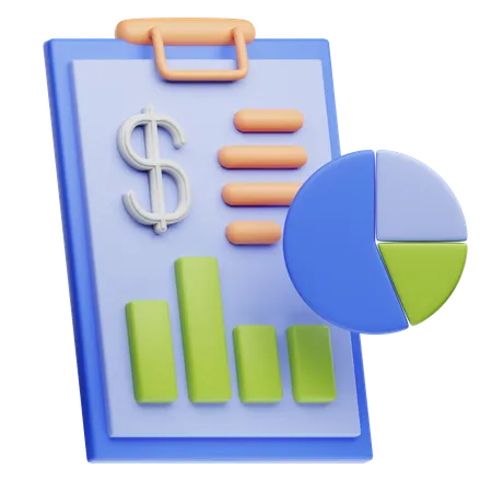 Informe financiero  3D Icon