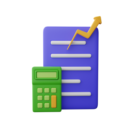 Informe financiero  3D Icon