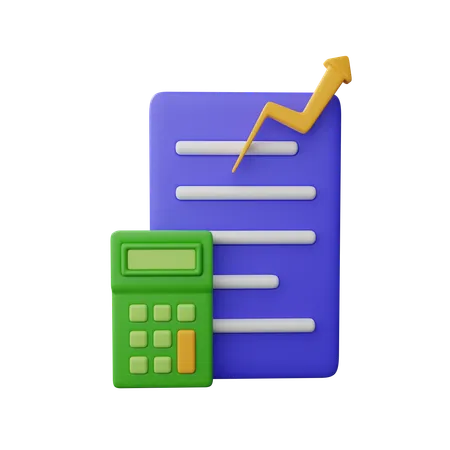 Informe financiero  3D Icon