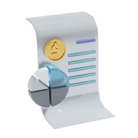 Informe financiero  3D Icon