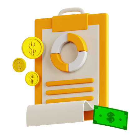 Informe financiero  3D Icon