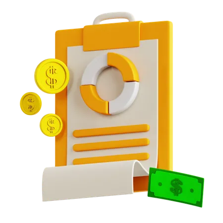 Informe financiero  3D Icon