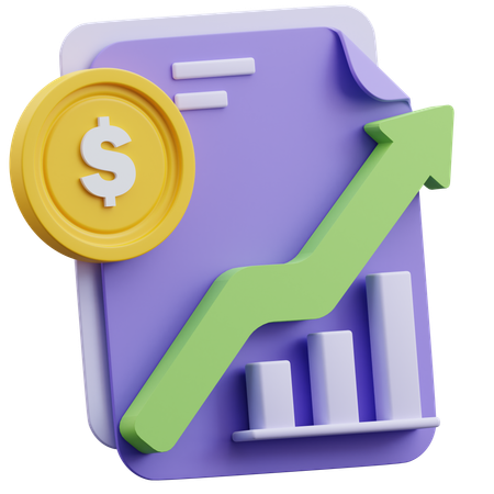 Informe financiero  3D Icon