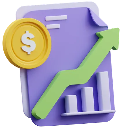 Informe financiero  3D Icon