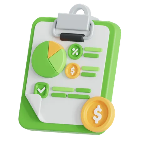 Informe financiero  3D Icon