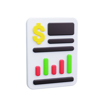 Informe financiero  3D Icon