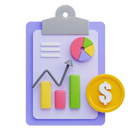 Informe financiero  3D Icon