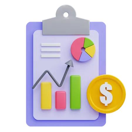 Informe financiero  3D Icon