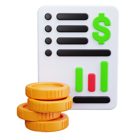 Informe financiero  3D Icon