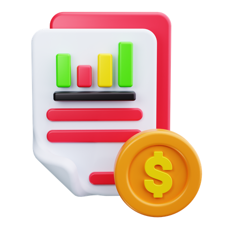 Informe financiero  3D Icon