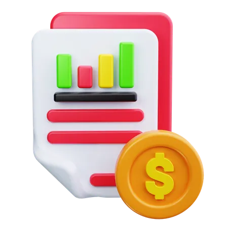 Informe financiero  3D Icon