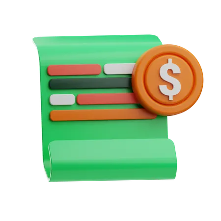 Informe financiero  3D Icon